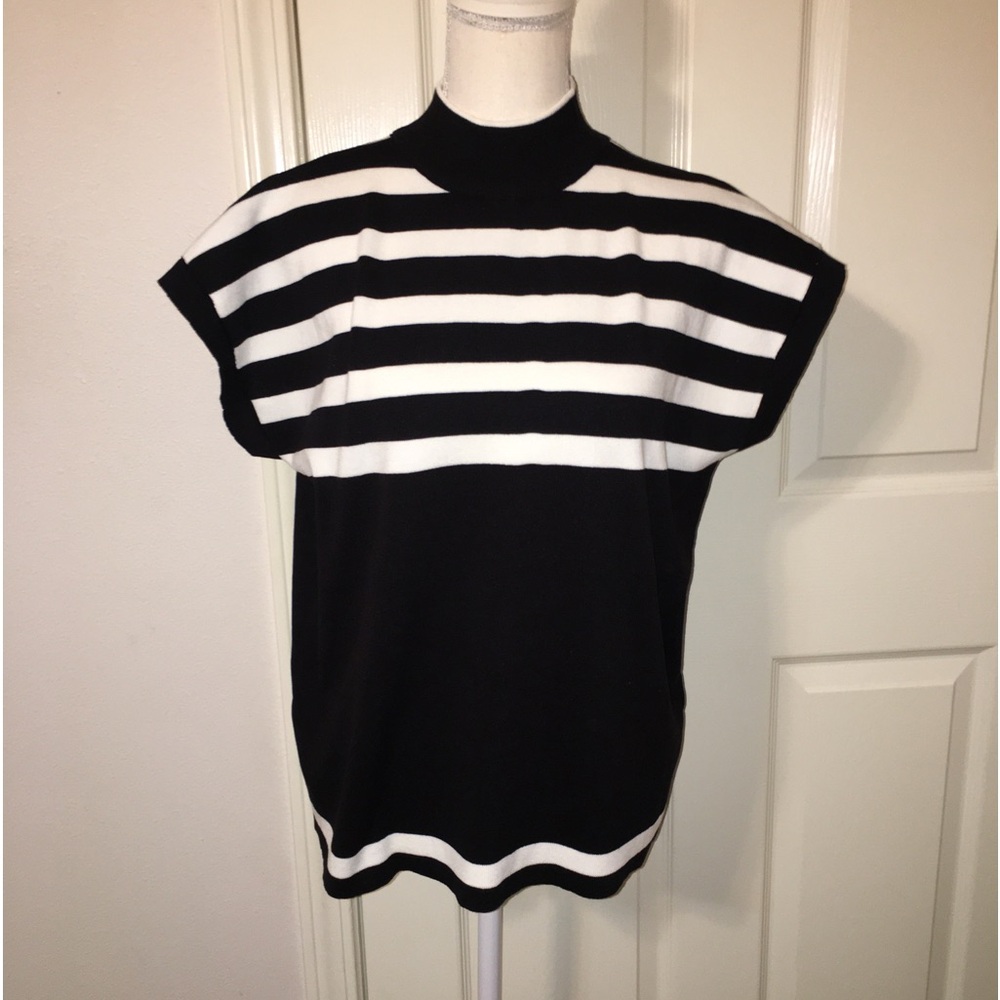 NWOT Striped Mock Neck Lightweight Sweater